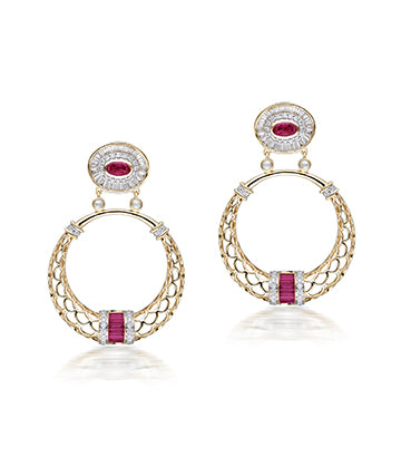 Diamond and Ruby earrings